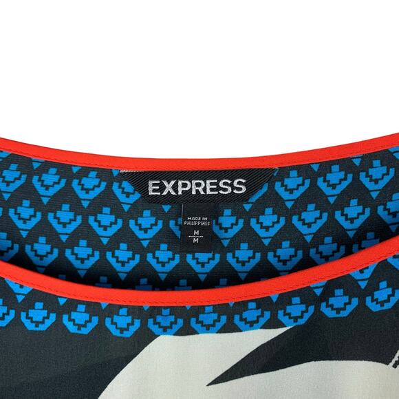 Express Blouse Sleeveless Mixed Pattern Top Art To Wear Women's M - Picture 3 of 6
